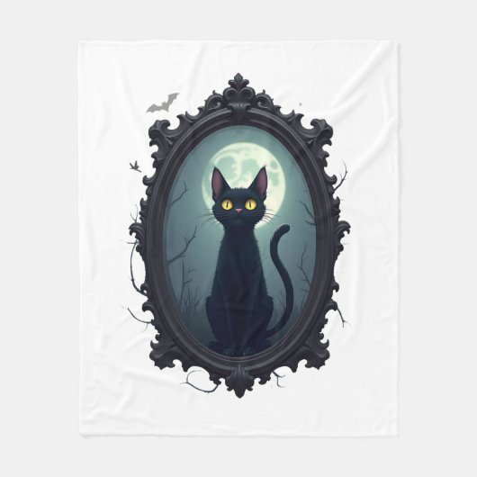 Haunted Cat Mirror Fleecedecke (Vorderseite)