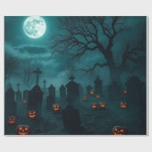 Haunted Cemetery Halloween Gift Wrap – Stunning Geschenkpapier (Flach)