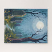 Haunted Cemetery | Halloween Spooky Painting Puzzle (Horizontal)