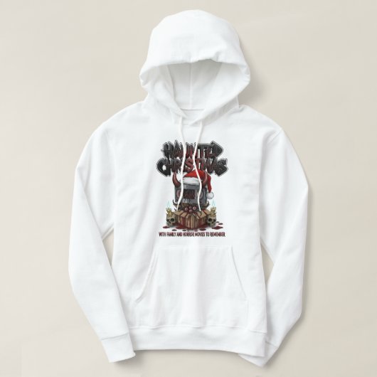 Haunted Christmas VHS Horror Crop Hoodie | Silent (Design vorne)