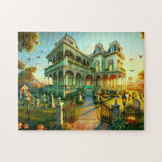 Haunted Estate "Raven's Roost" Creepy Dusk Puzzle (Horizontal)