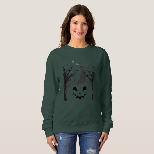 Haunted Forest Ghost Silhouette Women’s Crewneck S Sweatshirt (Vorne ganz)