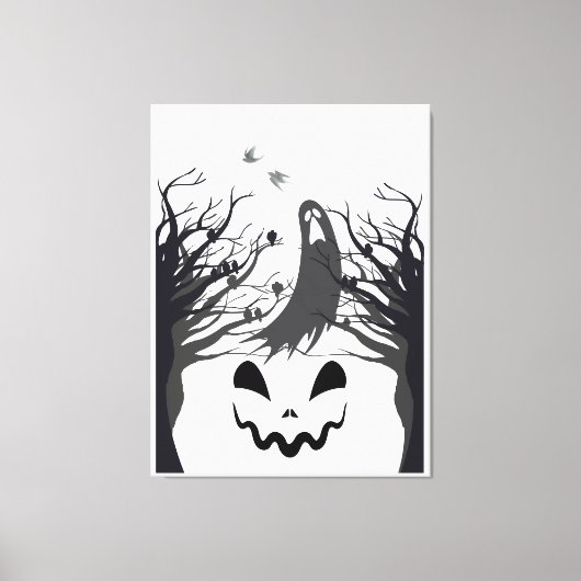 Haunted Forest Ghost Stretched Canvas – Dark & Spo Leinwanddruck (Vorderseite)