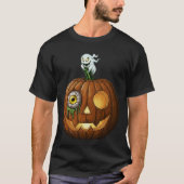 Haunted Ghost & Dripping Eyeball Jack-O-Lantern T-Shirt (Vorderseite)