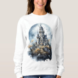 Haunted Gothic Castle Halloween Art Sweatshirt