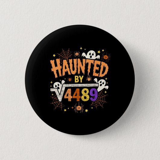 Haunted Halloween Skeleton Haunted Six Seven Numbe Button (Vorderseite)