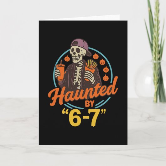 Haunted Halloween Skeleton Haunted Six Seven Numbe Karte (Vorderseite)