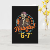Haunted Halloween Skeleton Haunted Six Seven Numbe Karte (Gelbe Blume)