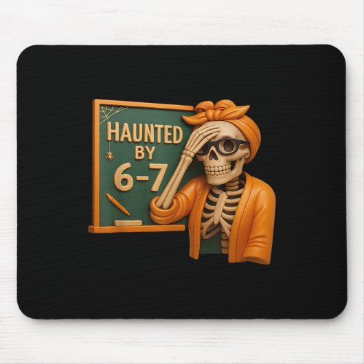 Haunted Halloween Skeleton Haunted Six Seven Numbe Mousepad (Vorne)