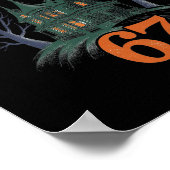 Haunted Halloween Skeleton Haunted Six Seven Numbe Poster (Ecke)