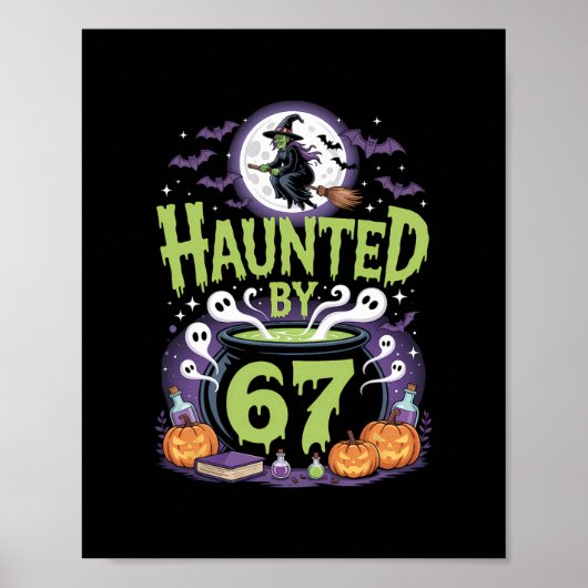 Haunted Halloween Skeleton Haunted Six Seven Numbe Poster (Vorne)