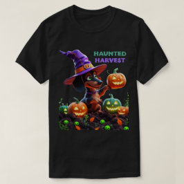 Haunted Harvest – Witchy Dachshund Halloween Garde T-Shirt