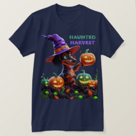 Haunted Harvest – Witchy Dachshund Halloween Garde T-Shirt