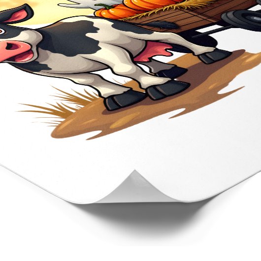 Haunted Hayride Cow Poster (Ecke)