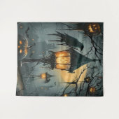 Haunted Hollow – Halloween Night Wandteppich (Vorderseite (Horizontal))