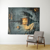 Haunted Hollow – Halloween Night Wandteppich (Beispiel (Horizontal))