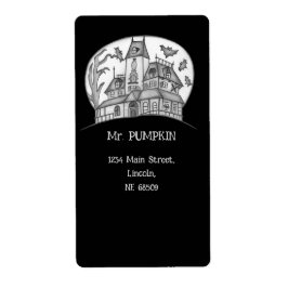 Haunted House and Bats Halloween