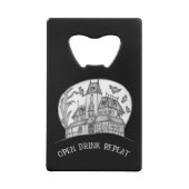 Haunted House and Bats Halloween Geldbeutel Flaschenöffner (Rückseite)