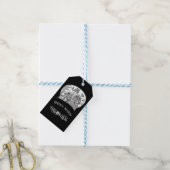 Haunted House and Bats Halloween  Geschenkanhänger (Mit Garn)