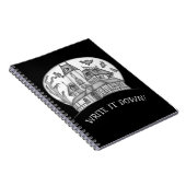 Haunted House and Bats Halloween Notizblock (Rechte Seite)