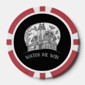 Haunted House and Bats Halloween  Pokerchips (Vorderseite)