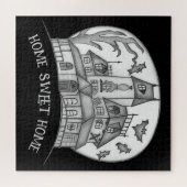 Haunted House and Bats Halloween Puzzle (Horizontal)