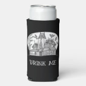 Haunted House and Bats Halloween Selters Dosenkühler (Seltzer Vorderseite)