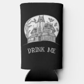 Haunted House and Bats Halloween Selters Dosenkühler (Rückseite)