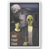 Haunted House Asylum Halloween Aufkleber (Vorderseite)