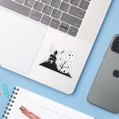 Haunted House Aufkleber (Laptop mit iPhone)