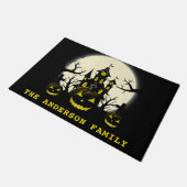 Haunted House, Cemetery & Pumpkins - Halloween Fußmatte (Schrägansicht)