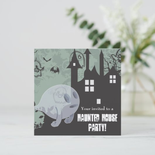 Haunted House Einladung (Stehend Vorderseite)