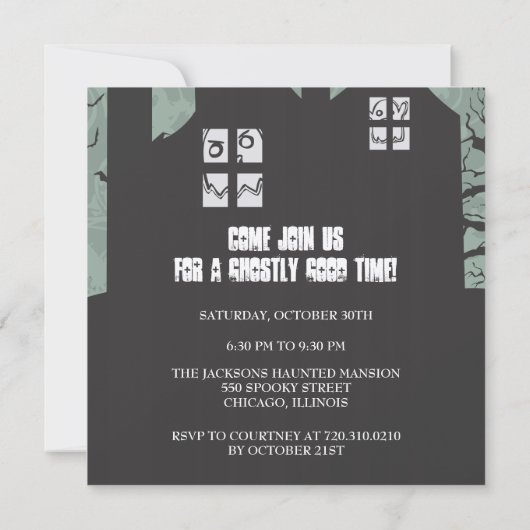 Haunted House Einladung (Rückseite)