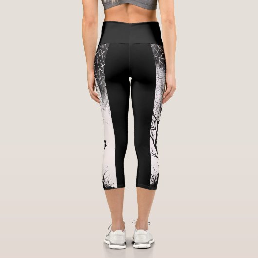 Haunted House Halloween Capri Leggings (Rückseite)
