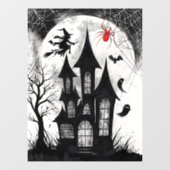 Haunted House Halloween Fensteraufkleber (Blatt)
