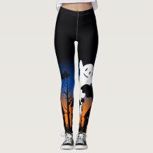 Haunted House Halloween Leggings