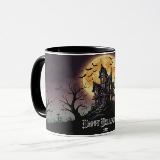 Haunted House Halloween Mug Tasse (Vorderseite Links)