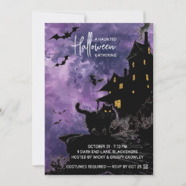Haunted House Halloween Party Invitation – Purple Save The Date