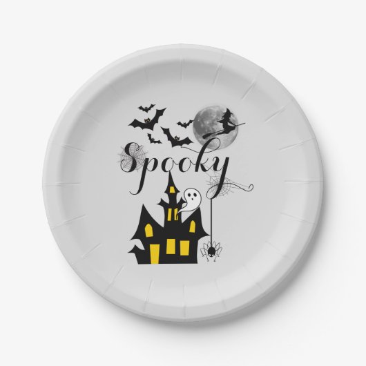 Haunted House Halloween Party Spooky Pappteller (Vorderseite)