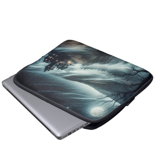 Haunted House Laptopschutzhülle (Vorne Knopf)