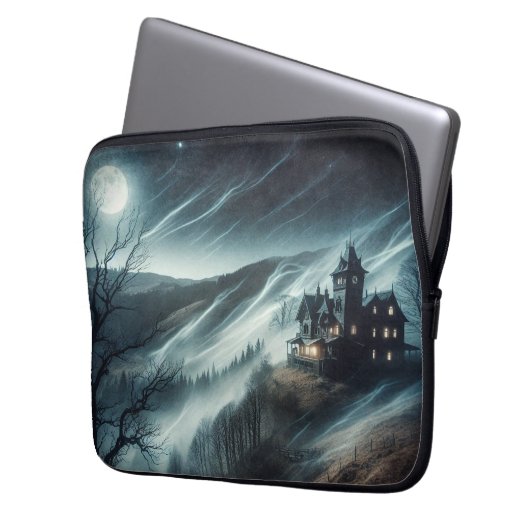 Haunted House Laptopschutzhülle (Vorderseite Links)