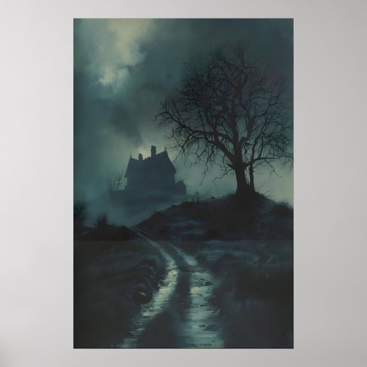 Haunted House on the Hill Dark Gothic Art Poster (Vorne)