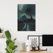 Haunted House on the Hill Dark Gothic Art Poster (Heimbüro)