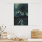 Haunted House on the Hill Dark Gothic Art Poster (Küche)
