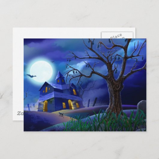 Haunted House Postkarte (Vorne/Hinten)