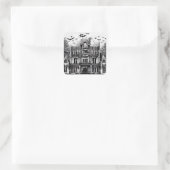 Haunted House Quadratischer Aufkleber (Tasche)