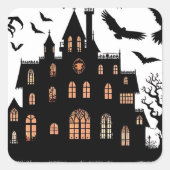 Haunted House Quadratischer Aufkleber (Vorderseite)