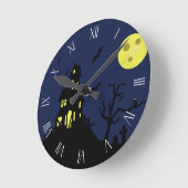 Haunted House Runde Wanduhr (Winkel)