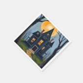 Haunted House | Spooky Halloween Party Serviette (Ecke)