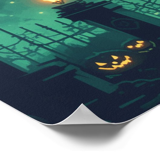 Haunted House under the Moonlight Poster (Ecke)